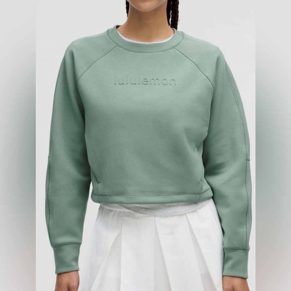 Lululemon Women’s Smooth Spacer Cropped Pullover Sz 14 Sage Green